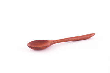 Wooden spoons isolated on white background.