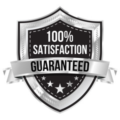 Chrome 100% Satisfaction Guaranteed Shield and Ribbon - 86742293
