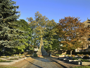 Cemetery of Soviet soldiers in Krosno. Poland - obrazy, fototapety, plakaty