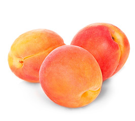 Apricots isolated on a white background.