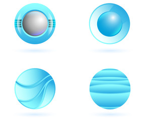 Set of blank blue round logo