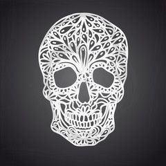 Vector illustration with Hand Drawn Skull.