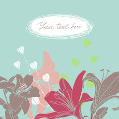 Vector Floral card with place for your text.