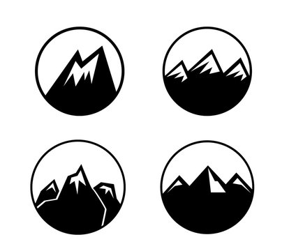 Mountain emblems set