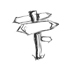 Obraz premium Simple doodle of a signpost