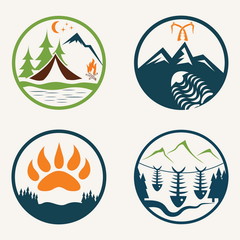 Set of vintage summer camp labels