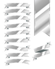 Set of Blank Silver Ribbons - 86746802