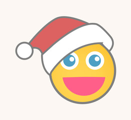 Happy Santa - Cartoon Smiley Vector Face