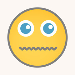Afraid - Cartoon Smiley Vector Face