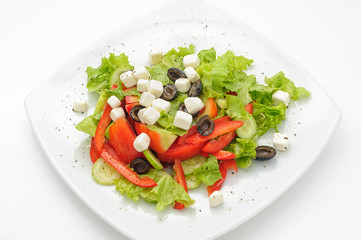 Caesar salad isolated on white.