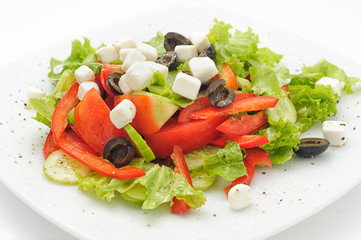 Caesar salad isolated on white.