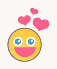 In Love - Cartoon Smiley Vector Face
