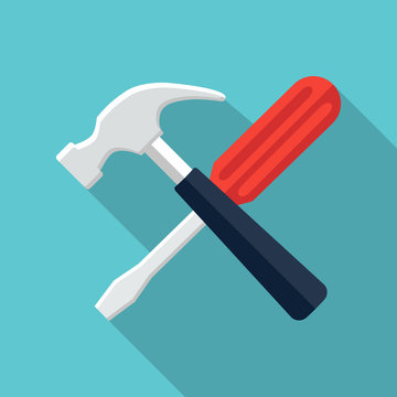 Screwdriver and hammer icon