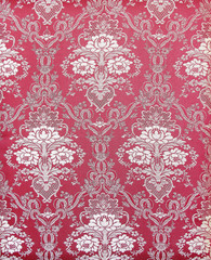 Red vintage fabric with gold decor