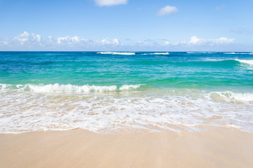 Fototapeta na wymiar Ocean and tropical sandy beach background