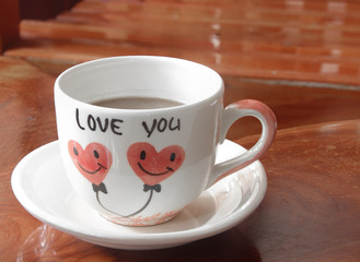 coffee on wooden table