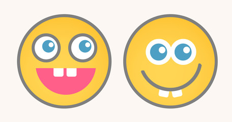 Funny Cartoon Smiley Set