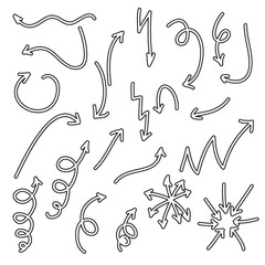 Vector Set of black Hand Drawn Arrows
