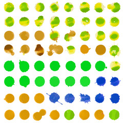 color spots set of paint stains, 64 various drops