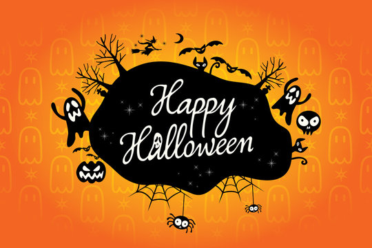 happy halloween text design background