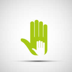 Obraz premium Logo of adult and children's hands.