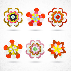 Set of Vectorized Flowers