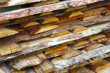 Background of logs and planks