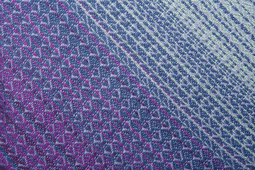 Handmade fabric with lilac striped texture. Clothes background