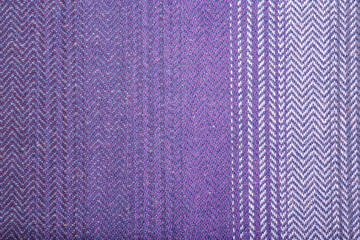 Fototapeta premium Handmade fabric with lilac striped texture. Clothes background