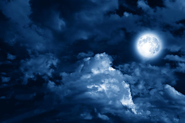 Naklejka na ściany i meble magic moon over the clouds