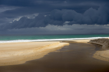 Wild weather storm cloud formation ocean