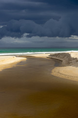 Wild weather storm clouds ocean coast