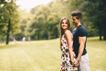 Young couple in the park