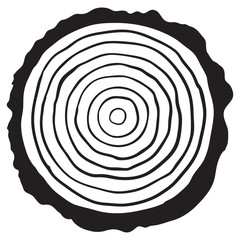 Cross section of tree stump, vector illustration