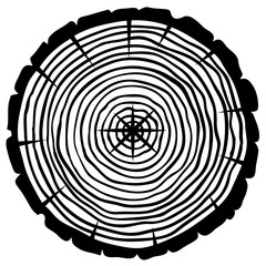 Fototapeta premium vector tree rings background and saw cut tree trunk