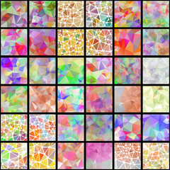 Vector abstract multicolored polygonal mosaic backgrounds collection.