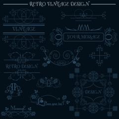 Set frame retro vintage design