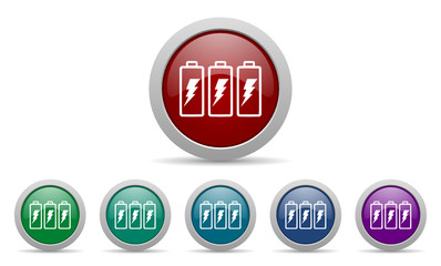 battery vector icon set