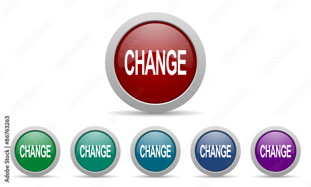 Poster change vector icons set