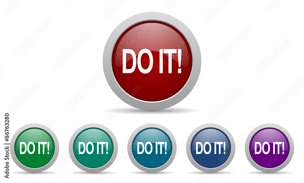 Poster do it vector icons set