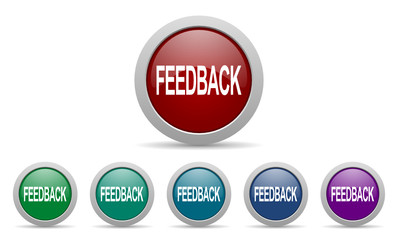 feedback vector icons set