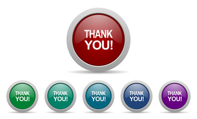 thank you vector icons set