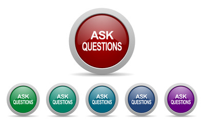 ask questions vector icons set