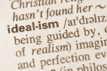 Dictionary definition of word idealism - obrazy, fototapety, plakaty