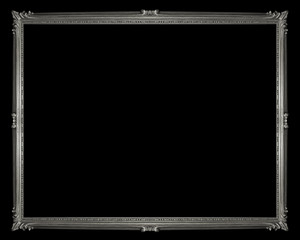 silver frame isolated on black background, clipping path