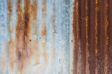 zinc wall dilapidated and rusty