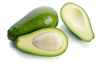 fresh avocado isolated on white background