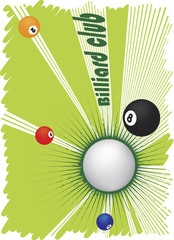 Billiard club banner with abstract green motive