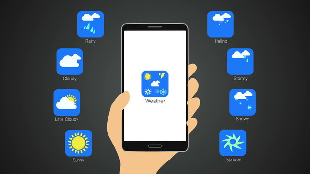 Weather application for smart phone,mobile, Weather forecast icon.(included Alpha)