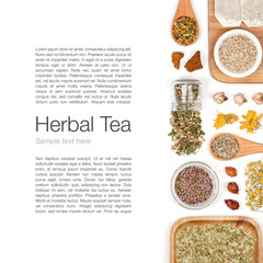 herbal tea on white background